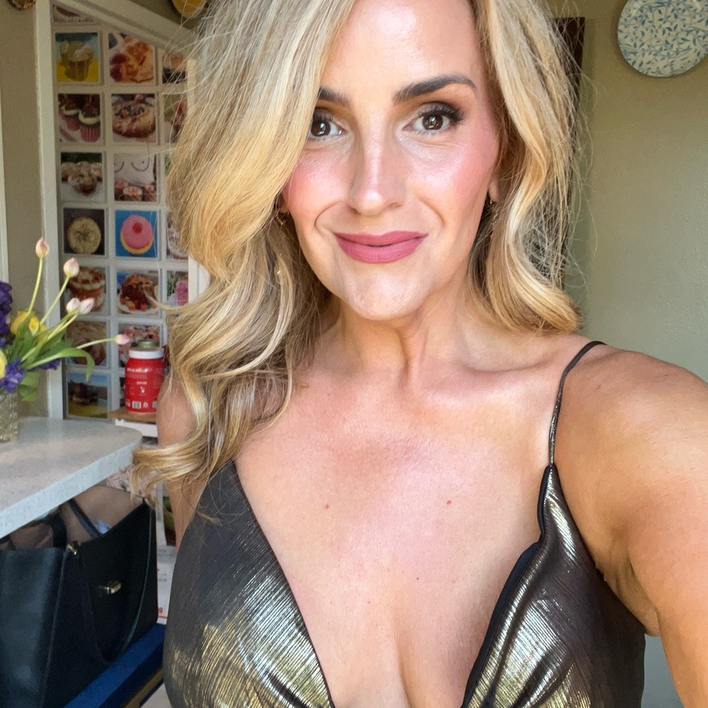 Mac Duggal Gold and Black Dress